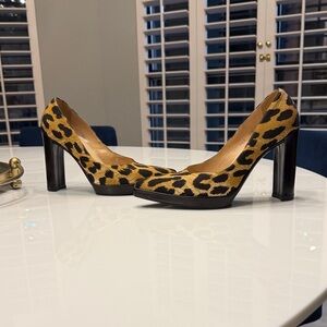 Casadei Leopard-Print Pointed-Toe Pumps in Yellow and Black